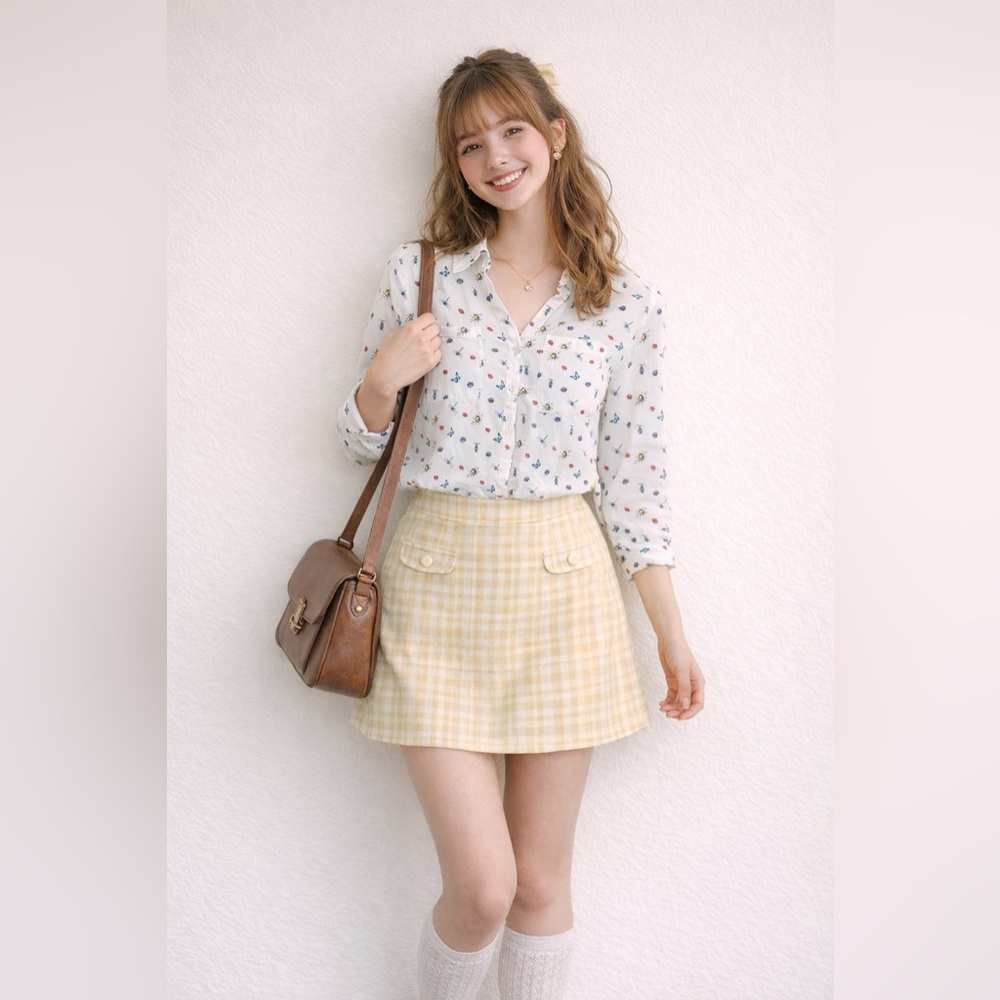 Express Portofino Whimsical Twee Insect Print Blouse White Colorful Print Size S - Picture 11 of 12